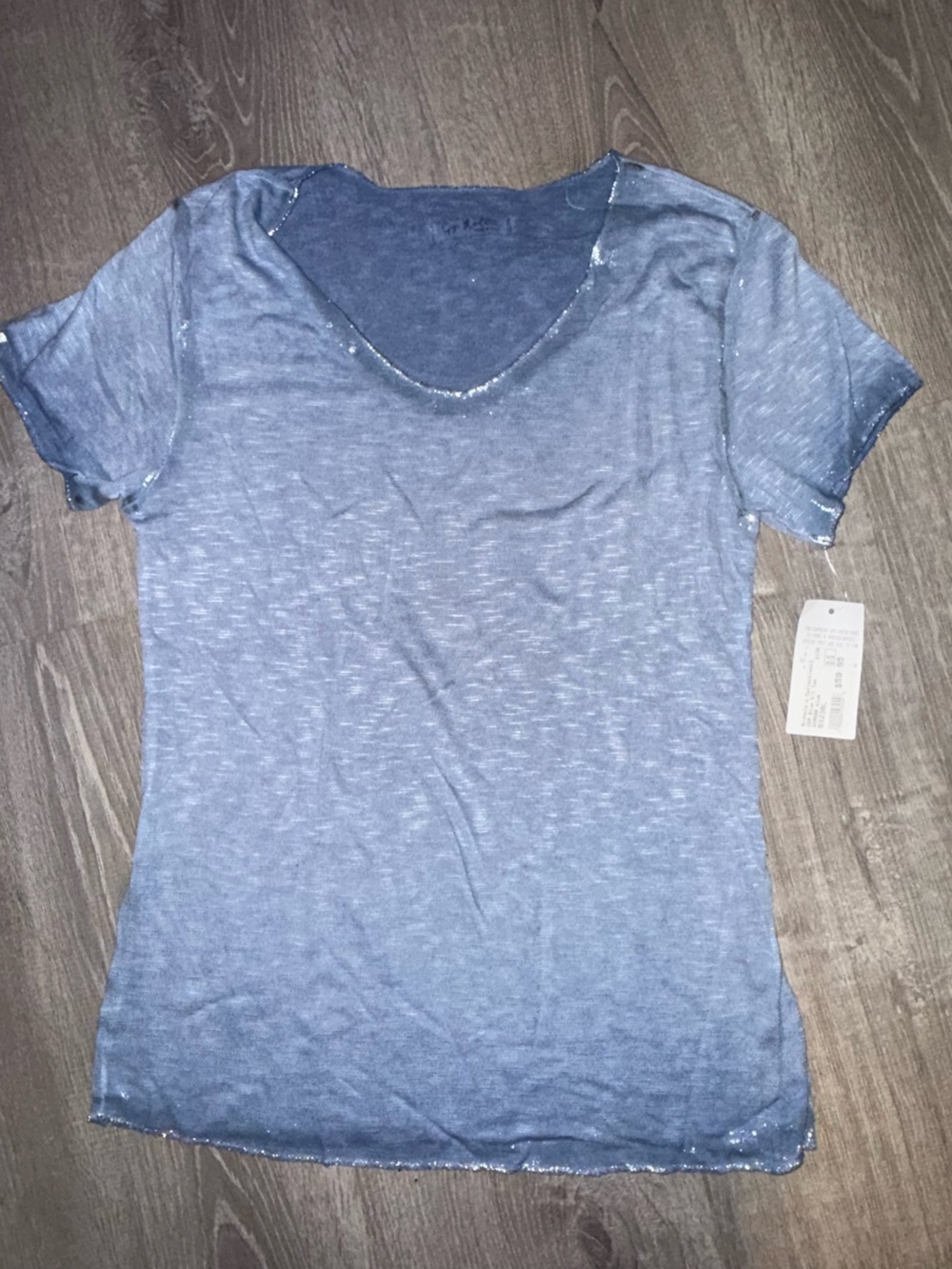 Woman's Lightweight Blue Short-Sleeve V-Neck Tee